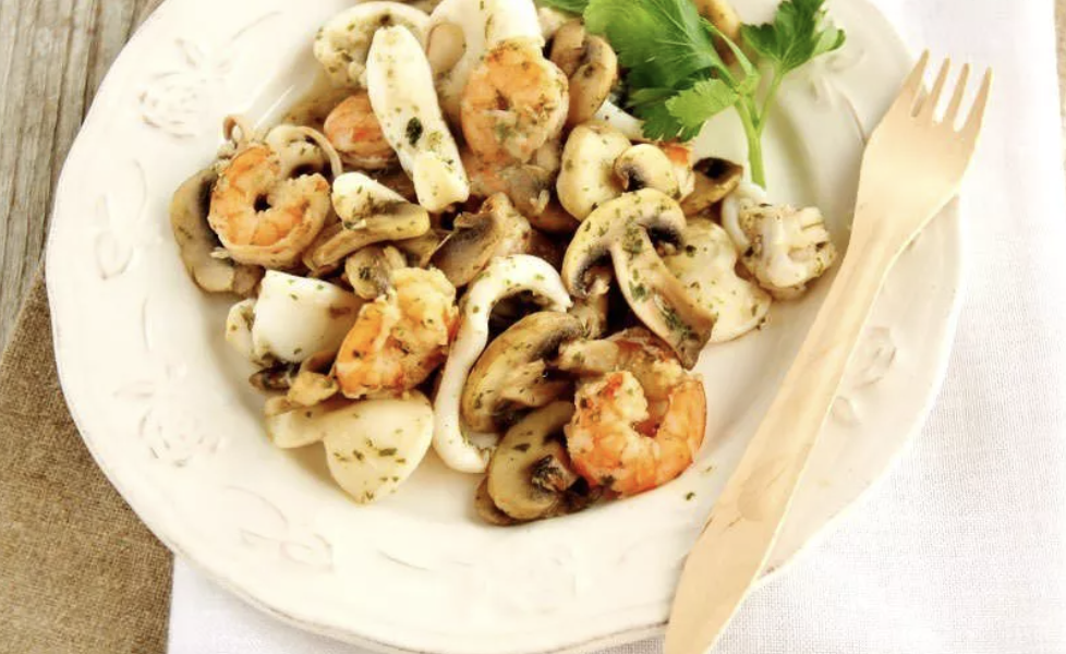 Cuttlefish Shrimp Mushroom Antipasto